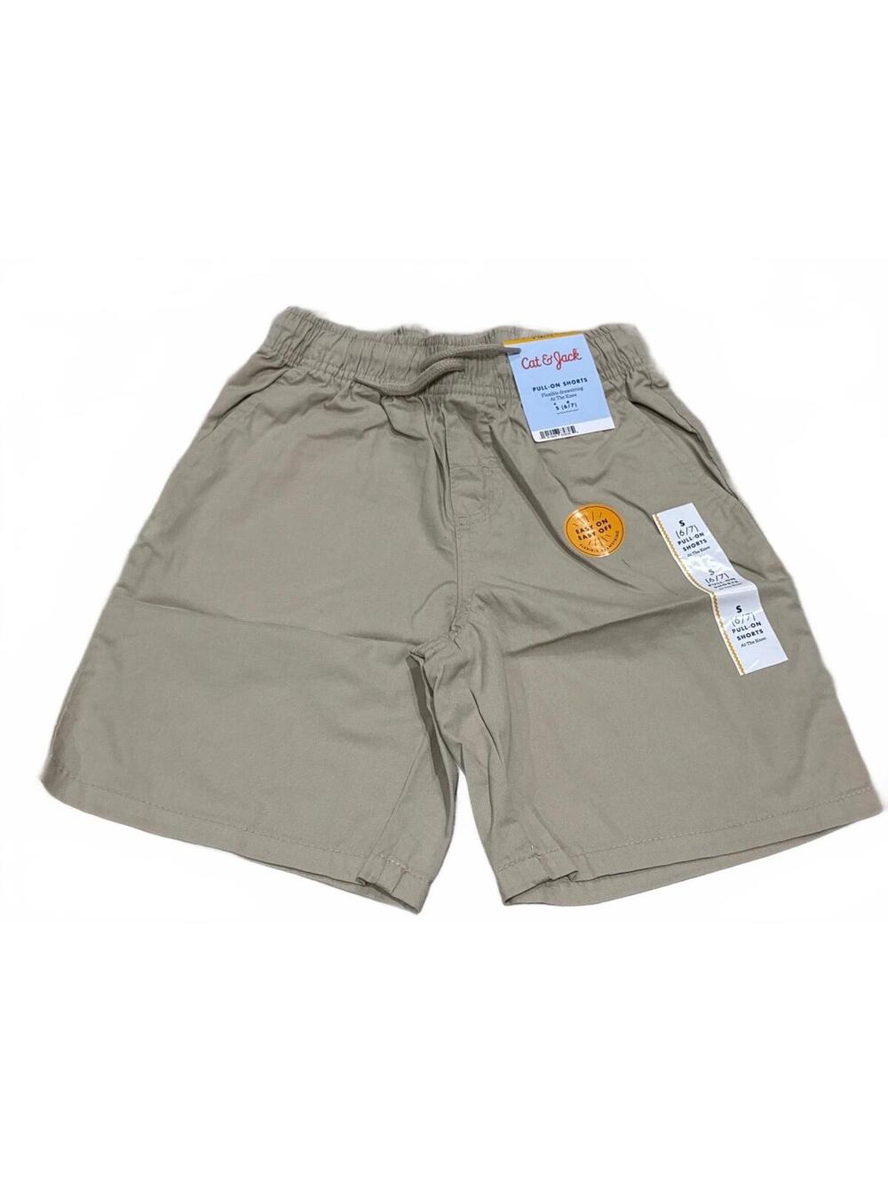 Cat & Jack Boys Pull-On Khaki Shorts Size 6/7 Small NWT